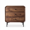 Commode en bois massif noyer avec trois tiroirs dimensions 60 x 40 x 60cm