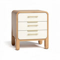 Table de chevet en bois et blanc avec trois tiroirs dimensions 50 x 40 x 60cm