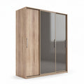 Armoire en bois avec portes coulissantes miroir 150 x 60 x 200cm