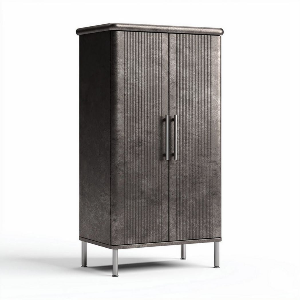 Armoire en métal grise avec rangement intégré dimensions 80 x 40 x 180cm