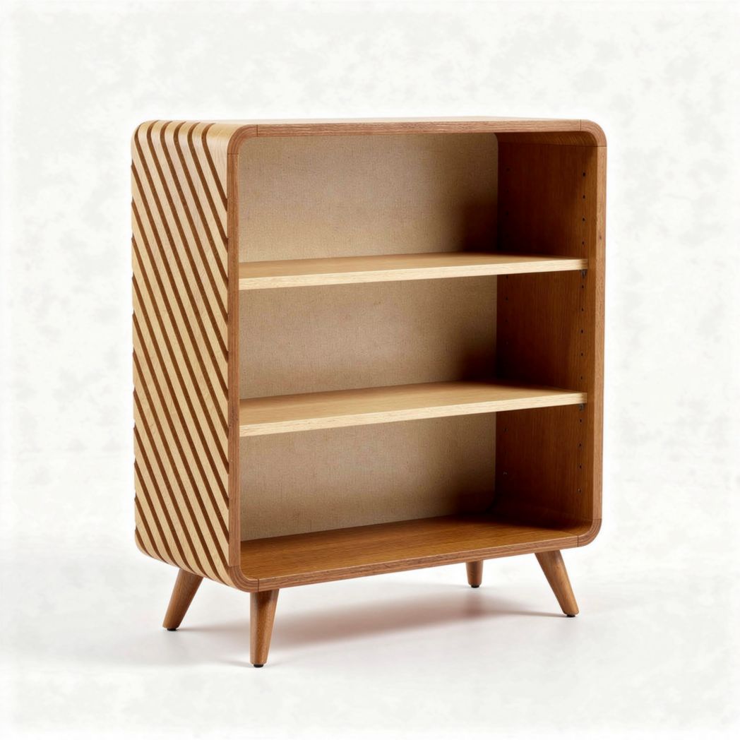Bibliothèque en bois de hêtre 80 x 40 x 120cm avec étagères ouvertes