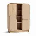 Armoire rectangulaire en bois avec portes coulissantes couleur beige 90 x 50 x 120cm