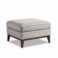 Pouf en tissu gris avec structure en bois 60 x 60 x 40cm pour salon