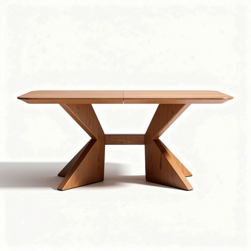 Table en bois naturel 150 x 75 x 75cm conçue pour une utilisation moderne et fonctionnelle